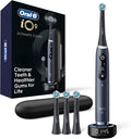 Oral-B iO Series 9 Limited Rechargeable Black Electric Toothbrush with (2) Ultimate Clean and (1) Gentle Care Replacement Brush Heads Black Travel Case and Charger
