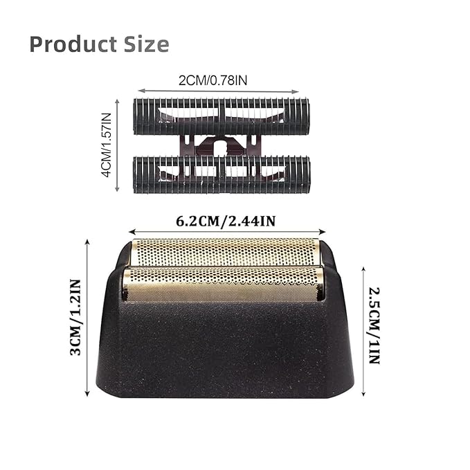 2 Pack Professional 5 Star Series Finale Shaver Replacement Foil and Cutter Bar Assembly Compatible With Wahl Shaver Foil 7031-100 7043-100 Super Close Shaving Replacement Heads(Black)