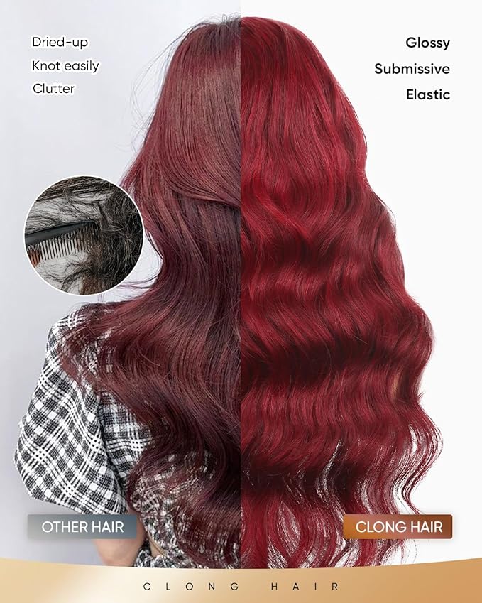 13X6 99j Burgundy Lace Front Wigs Human Hair200% Density 99j HD Lace Front Wigs Red Colored Body Wave Human Hair Wigs 30inch