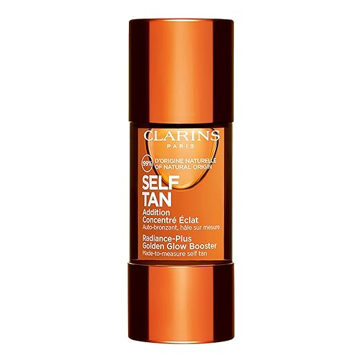 Clarins Self Tanning Face Booster | Self Tanning Drops For Face To Mix With Moisturizer | Natural Long-Lasting Streak-No Buildable Tan | Hydrates | Non-Staining | 99% Natural Ingredients | 0.5 Oz