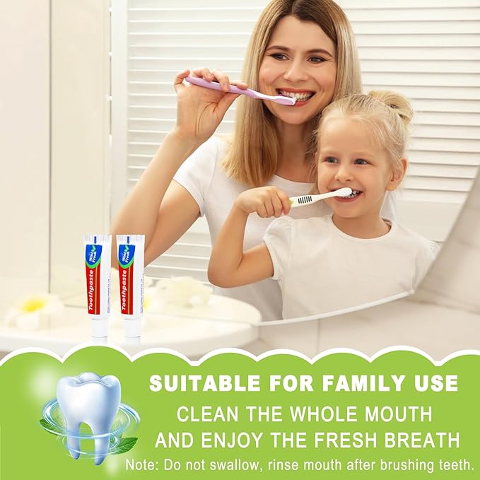 60 Tubes Bulk Travel Size ToothpasteMiniature 0.88oz(25g) Small Toothpaste Travel Size Bulk 1.3x3.93 inches Peppermint Mini Disposable Toothpaste for HotelGuestsHomelessCharity