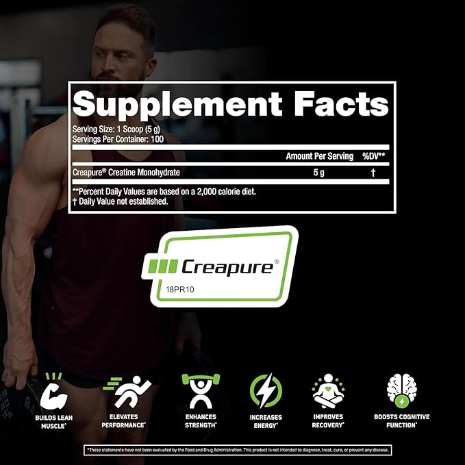 SteelFit Creapure Creatine Monohydrate Powder Unflavored - German Micronized Creatine Powder for Men &amp Women - Gym Workout Nutritional Supplements for Muscle Gain Brain Health &amp Strength Bui