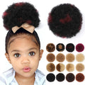 Fullart Afro Ponytail For Black Women #H1-99J Black mix Wine Red 100% Remy Human Hair No Shedding No Tangling No Lice Durable Natural Soft and Smooth Curly Drawstring Ponytail For Kids