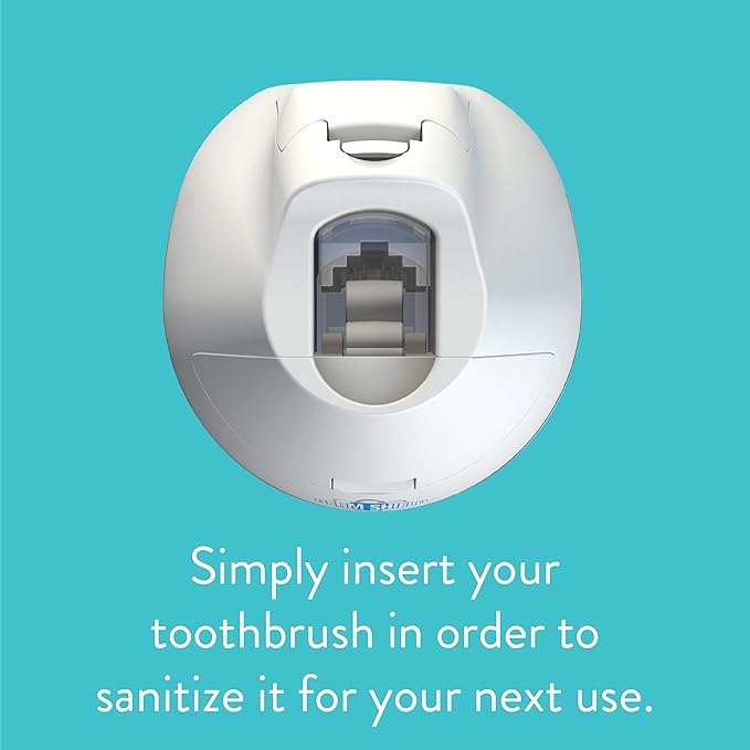 TAO Clean Germ Shield UV Toothbrush Sanitizer ? Universal Cleaning Station that Accommodates all Manual and Electric Toothbrushes Travel Friendly Kills 99.9% of Germs
