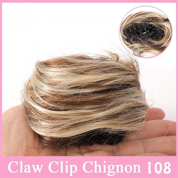 messy bun hair piece Space Buns Hair Pieces Mini Claw Clip in Hair Bun Messy Cat Ears Hair Bun Extension Synthetic Donut Wig Accessory Updo Hairpieces for Women Girls hair buns hair piece(108)
