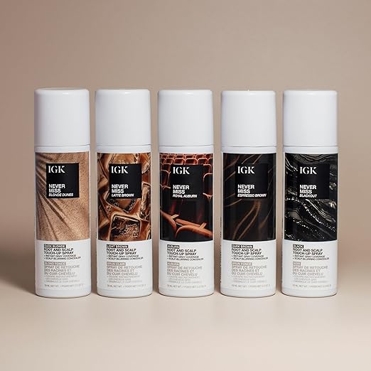 IGK NEVER MISS Root &amp Scalp Touch-Up Spray - Dark Blonde | Temporary Gray Coverage for Roots &amp Thinning Hair | Waterproof Sweat-Resistant Non-Flaking | With Biotin Rosemary &amp Squalane |
