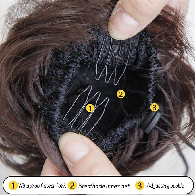 Messy Hair Bun Synthetic Hair Bun Straight Chignon for Women Girls Clip in Hair Tail Extension Hairpiece Drawstring Ballet Hair Bun Ponytail Extension Ponytail Hairpiece for Daily Wear (Color : 2-33