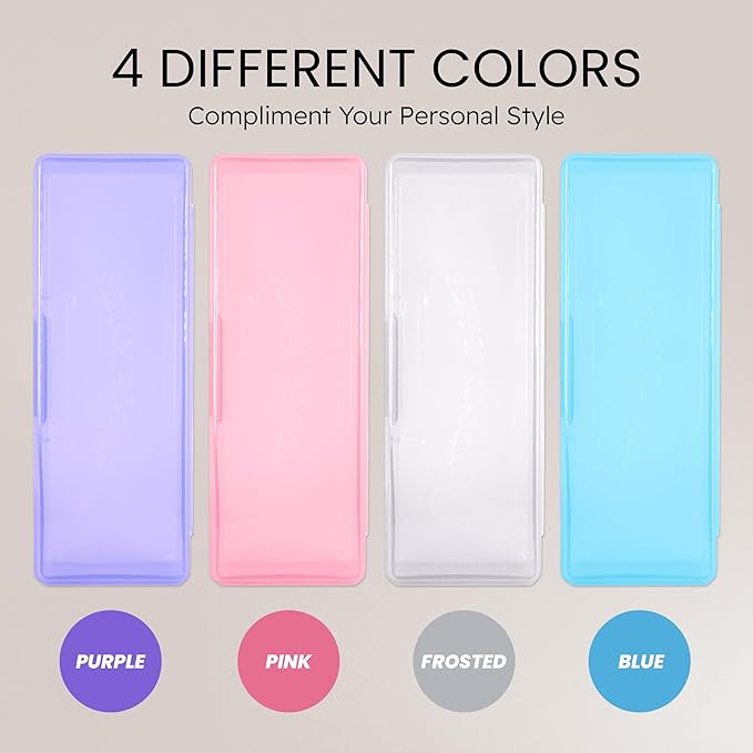 Beauticom Personal Box Storage Case for Professional Manicurist Nails Pedicure (Large Size) (40 Pieces FROSTED)
