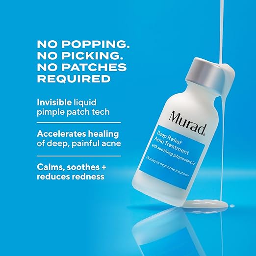 Murad Deep Relief Acne Treatment with 2% Salicylic Acid - Deep Painful Acne Spot Treatment for Face ? Redness Relief Fast Acting Blemish Serum Soothing Breakout Treatment - 1Fl Oz