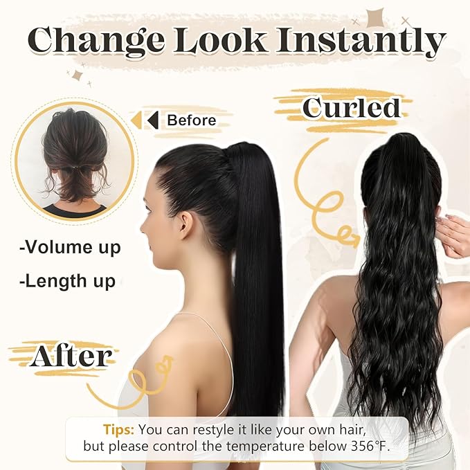 Human Hair Ponytail Extension with Claw Clip Natural Look Soft Ideal for Dates Weddings Parties Gifts - 22 inches 120g Medium Brown