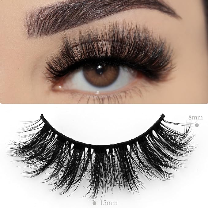 Wholesale Lashes 3D Faux Mink Eyelash Bulk 18mm Handmade Reusable Eye Lash Dramatic Fluffy False Lash with Glitter Portable Packing (Flufy 30 pairs - MK22)