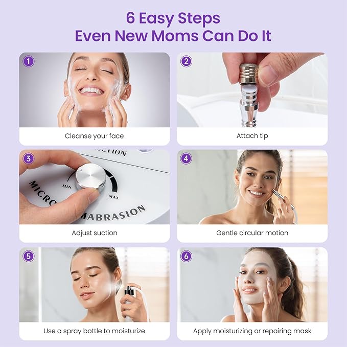 UNOISETION Diamond Microdermabrasion Machine Professional 3 in 1 Dermabrasion Facial Peeling Skin Care Device for Salon Personal Home Use