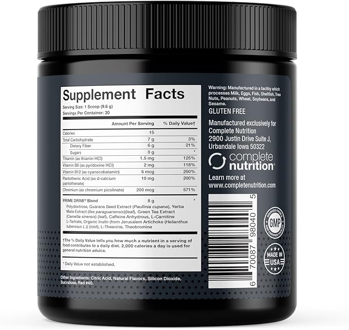 Prime Drive Energy Strawberry Melon Pre Workout Energy Drink Powder Provides Extreme Energy Focus and Intensity Boosts Metabolism 10.2oz (30 Servings)