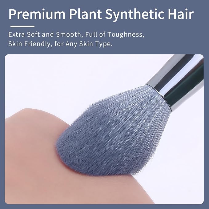 Sapphire Blue Makeup Brush Set Professional Vegan Makeup Brushes Set Makeup Brush Set with Case Glitter Cosmetic Brushes Makeup Set Make up Brushes Vegan Make up Brushes Set Professional