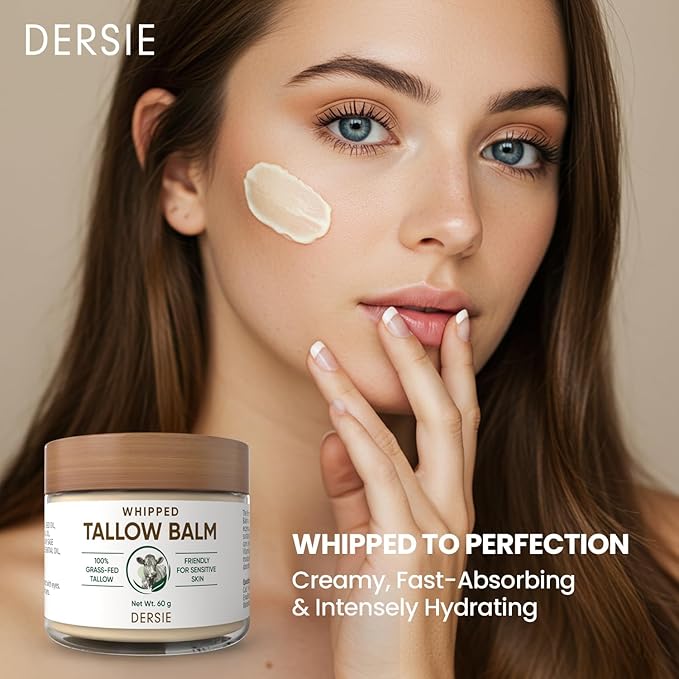 Tallow Sunscreen &amp Tallow Balm Set: 100% Grass-Fed Beef Tallow Sunscreen Balm with Zinc Oxide + Whipped Tallow Moisturizer ? Daily Sun Protection &amp Deep Hydration for Sensitive Skin Face &amp