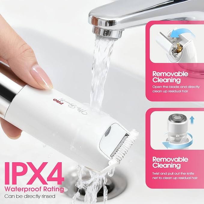 DSP 2 in 1 Bikini Hair Trimmer Dual Head Bikini Trimmer for Women Female Shavers for Pubic Hair Ladies Shavers for All Body Waterproof Smart Light Applicable to Underarm Leg Arm Body Face