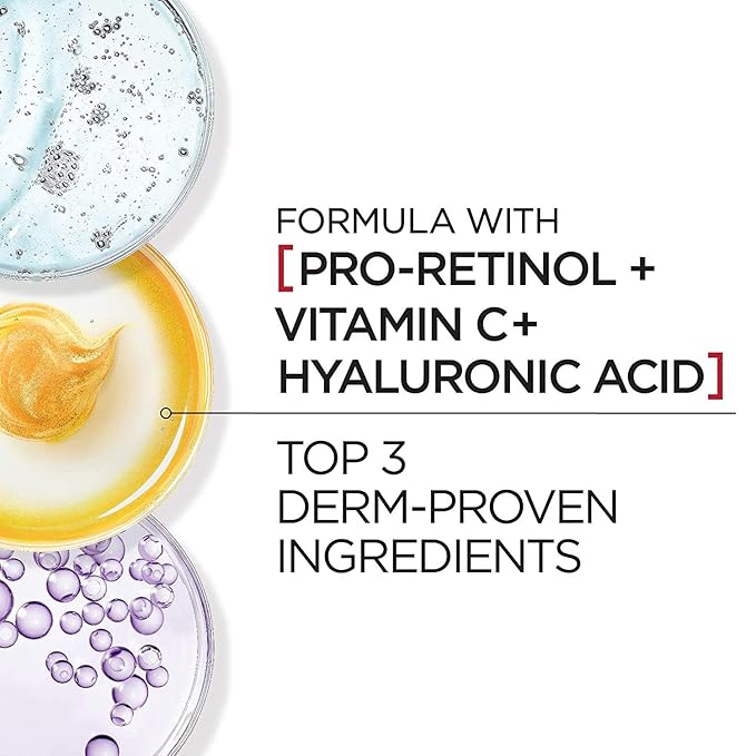 L'Oreal Paris Revitalift Triple Power Anti-Aging Broad Spectrum SPF 30 Sunscreen Pro Retinol Hyaluronic Acid &amp Vitamin C Lotion Reduces Wrinkles 1.7 Oz