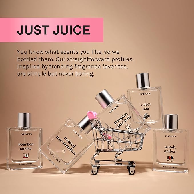 Just Juice Gourmand Set - Gourmand Perfumes for Women and Men - Warm Vanilla Amber Men's and Women's Fragrances - Mini Travel Perfume Set - 4 pc