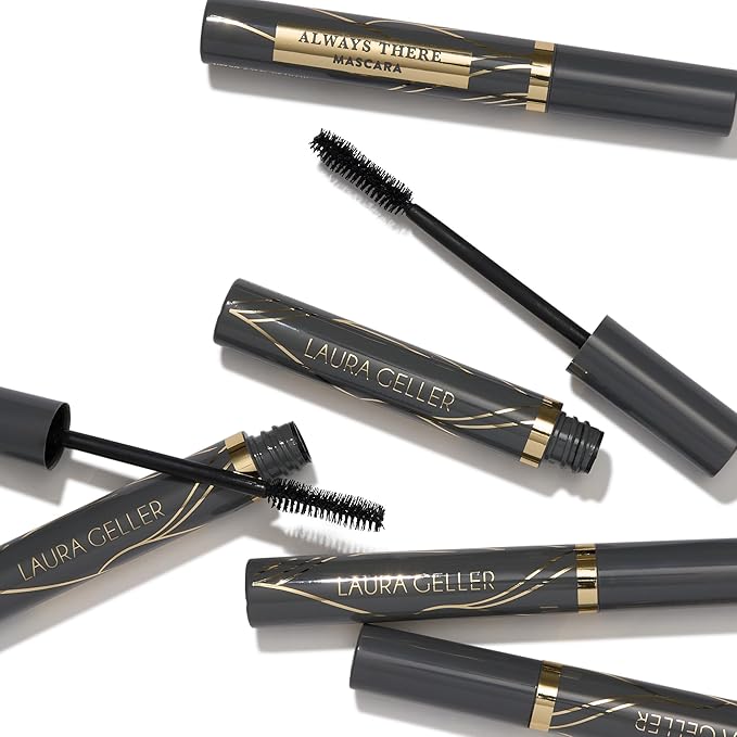 LAURA GELLER NEW YORK Always There Lengthening Mascara in Black - Defining Curling Buildable Formula Eye Makeup- Innovative Lengthening Brush - 1 count