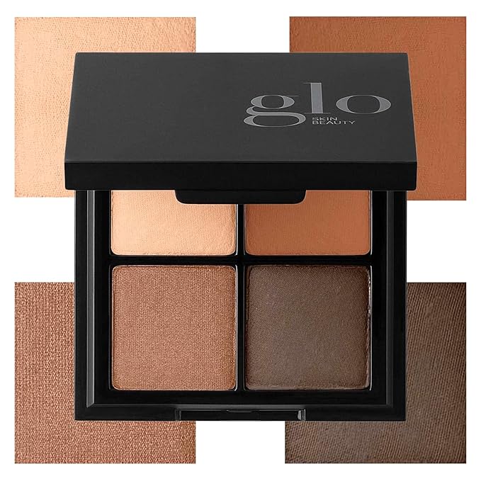 Glo Skin Beauty Eye Shadow Quad | Expertly Matched Shades for A Custom Eye Statement (Warm Smokey)