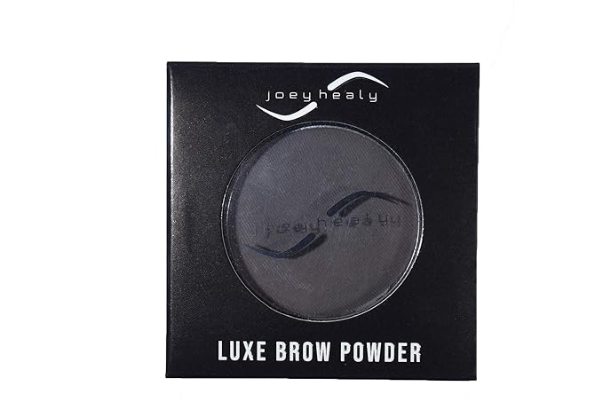Joey Healy Luxe Brow Powder Natural and Soft Definition Eyebrow Powder Waterproof Brow Makeup Formula Raven (Charcoal)