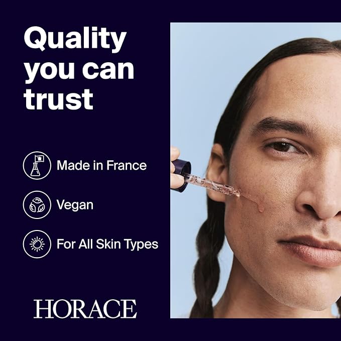 HORACE Bio-Retinol + Argireline Peptide Face Serum for Men - For Wrinkles Dark Spots and Elasticity - Vegan Skin Care for All Skin Types - Unscented 30ml