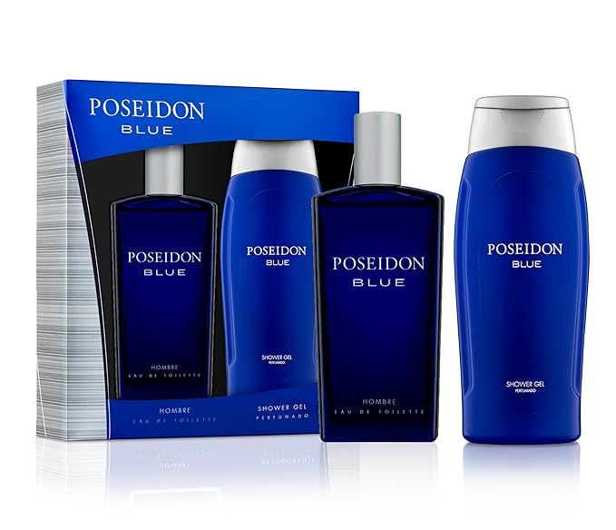 Instituto Espa?ol Poseidon Blue Men?™s Gift Set Invigorating Citrus and Aromatic Notes Fresh Eau de Toilette Spray 3.4 fl oz and Shower Gel 8.45 fl oz
