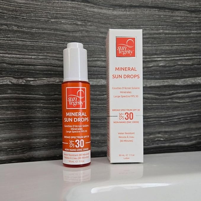 Suntegrity Mineral Sun Drops SPF 30 | Broad Spectrum Zinc Oxide Sunscreen for Face | Vegan Reef-Safe Non-Greasy Daily Sun Protection | Fragrance-Free Lightweight Formula