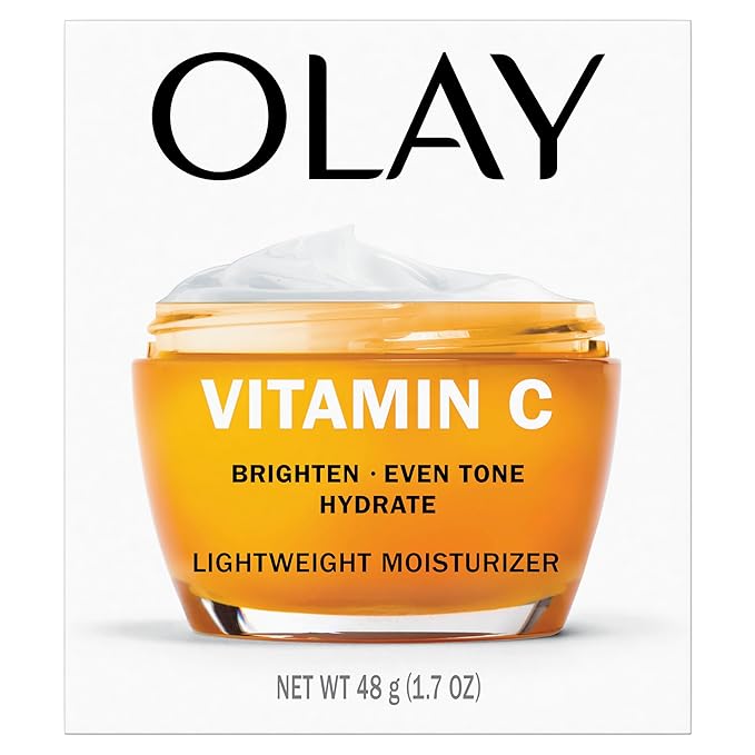 Olay Vitamin C Face Moisturizer Brightening Cream for Women Instant Hydration Evens Tone Dark Spot &amp Hyperpigmentation Reduction Glowing Skin Care - Niaciniamide Lactic Acid 1.7 Oz