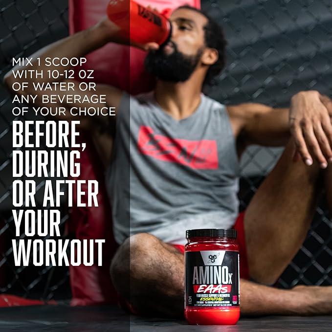 BSN Amino X EAAs Muscle Recovery and Endurance 10g Essential Amino Acids 5g BCAAs Zero Sugar Caffeine Free Jungle Juice 13.2oz 25 Servings