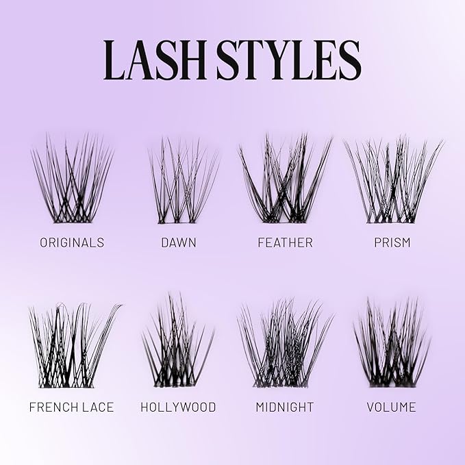 Lilac St - Originals Starter Kit - Includes Natural Faux Eyelash Clusters (10mm &amp 12mm) Clear Lash Glue &amp Lash Applicator - Lightweight &amp Lifelike - Lasts 10 Days - Cruelty Free Vegan -