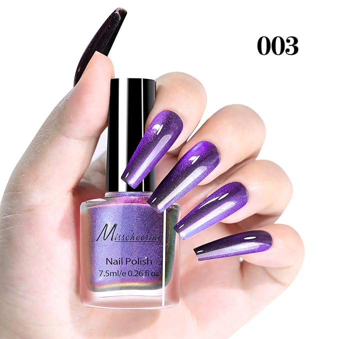 Major Dijit 10 Colors Cat's Eye Nail Polish Set 7.5ml/Bottle - Easy to Create 3D Glitter Effect - Long Lasting and Fast Drying - Salon Level Nail Art Experience