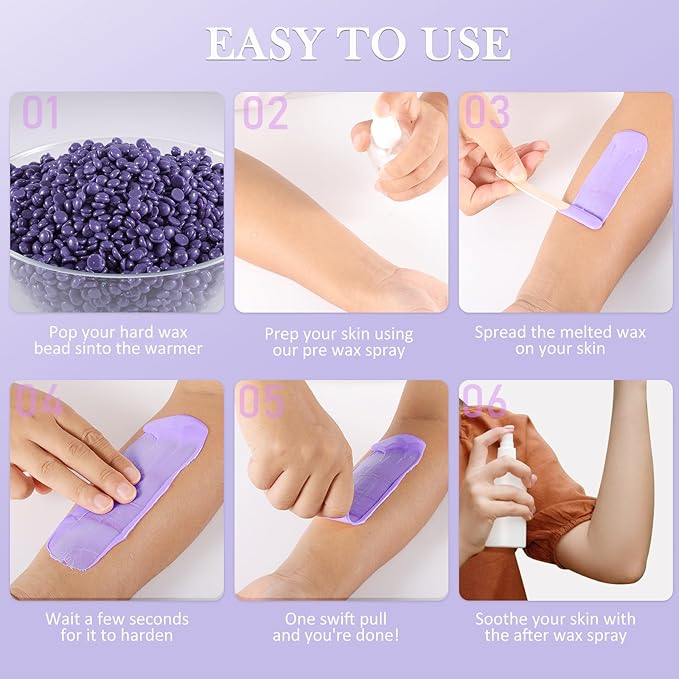 Wax Beads Bulk - 3.3lb Wax Beans Supplies for Esthetician - Professinal Painless Waxing for Face Upper Lip Bikini Leg Women Natural Melting Kit - Hypoallergenic Hard Wax Beads Bulk
