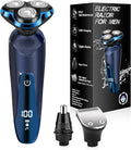 Electric Razors for Men ? 3D Head Shavers Wet &amp Dry Cordless Shaver IPX7 Waterproof with Beard/Nose Trimmer &amp Face Cleaning Brush Men?™s Shaving Kit Ideal Gift for Men