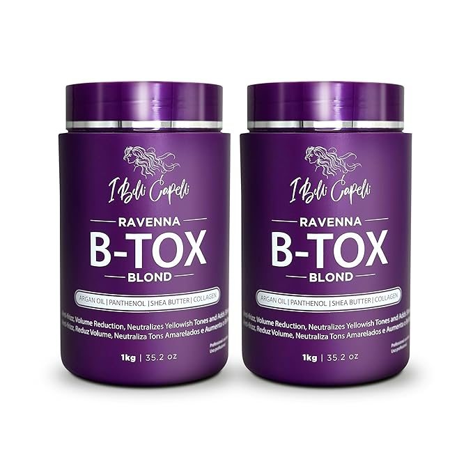 I Belli Capelli Ravenna Hair B-tox Treatment for Blond Hair Formaldehyde-Free- Cirugia Capilar Para el Cabello- Anti-Frizz Smoothing- 35.2 oz(1kg) 2 units