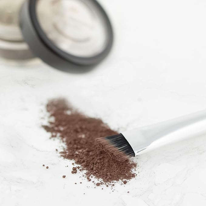 Mineral Eyebrow Powder by NuBeauti - Natural Brow Makeup Kit with Angled Contour Brush for Precision Sculpting to Color Eyebrows Precisely for Beautiful Perfect Professional Brows - (Dark Auburn)