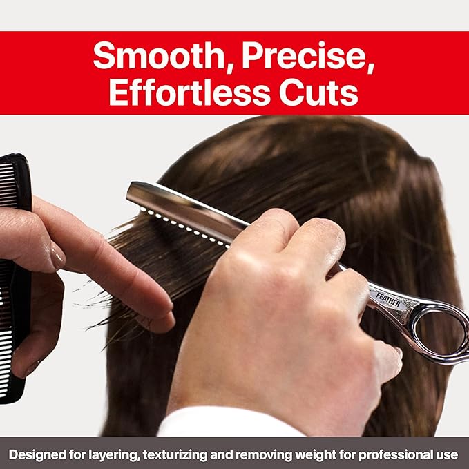 Feather Styling Razor Standard Blades - Professional Hair Cutting Blades for Styling Shaping Feathering &amp Thinning - Stainless Steel Single Edge Guarded Blade - Made in Japan - Refill Pack - 30