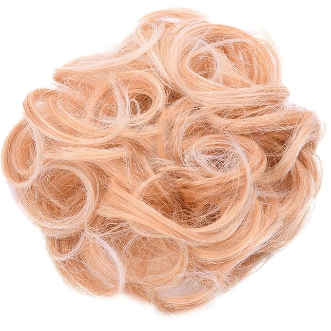 FRANCES Fake Hair Bun 1 Pack Synthetic Donut Bun Messy Bun Hair Slices Curly Wavy Headbands Women Bun Wig Synthetic Wig Hair Extensions Hair Accessories (Color : 144T613)