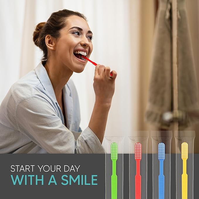 144 Pack Disposable Toothbrushes with Toothpaste Built in - Prepasted Toothbrushes Individually Wrapped |Single Use Waterless Tooth Brush with Soft Bristles for Hotel Camping Travel