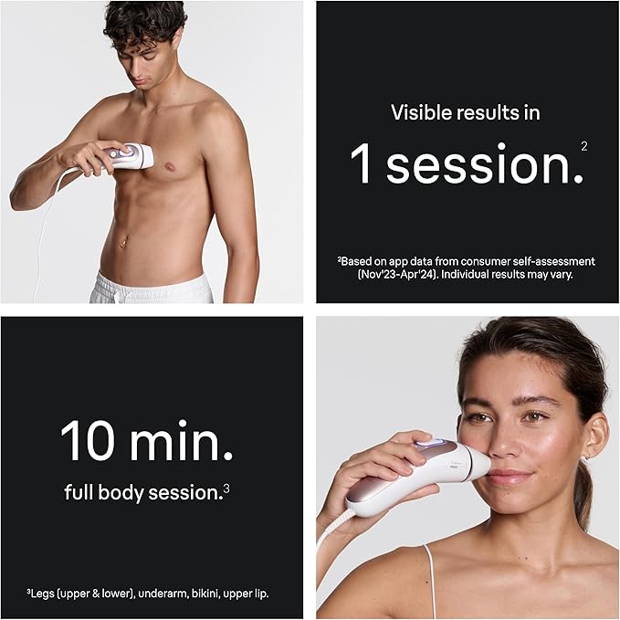 Braun Smart IPL Vogue?™s Best Hair Removal Device Skin i·Expert Pro 7: at Home Laser Hair Removal Permanent Visible Hair Reduction Gift Free App Vanity Case Venus Razor 4 Smart Heads IPL7387