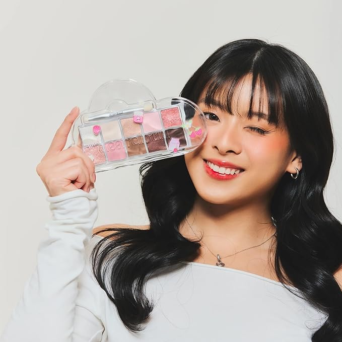 dearcloud Sky/Shadow ? Strawberry Garden ? eye shadow palette makeup with 10 Ultra-Fine Pigments &amp Dual-Ended eyeshadow brush ? Korean beauty eye makeup (Strawberry Garden)
