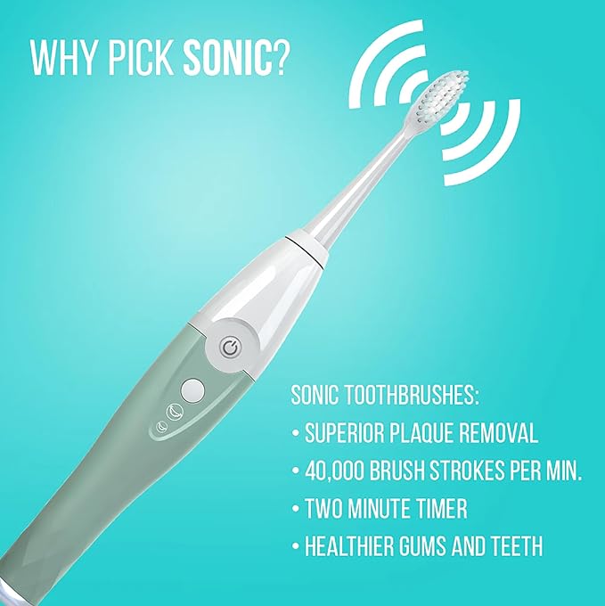Tao Clean UV Sanitizing Sonic Toothbrush and Cleaning Station Electric Toothbrush Dual Speed Setting Seaglass Green