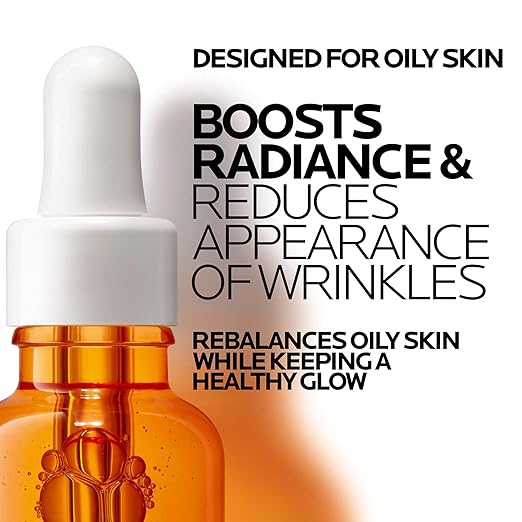 La Roche-Posay Pure 12% Vitamin C Serum For Face With Hyaluronic Acid &amp Salicylic Acid Hydrating Face Serum Boost Radiance &amp Reduce Wrinkles 2 Formulas for Normal or Oily Skin Control