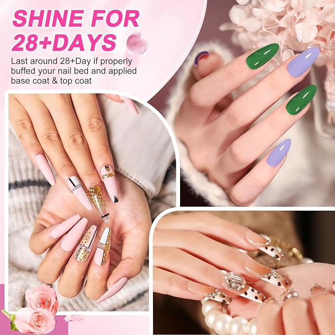 LKEE Gel Nail Polish Kit with U V Light 108W 65 Pcs Gel Nail Polish Set All Season Gels Nail Kit Essential Manicure Tools for DIY Nails Art Gifts for Women (36KIT-color 3)