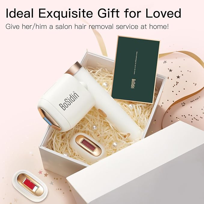 Laser Hair Removal BoSidin IPL Hair Removal with Painless Ice-Cooling 2-in-1 Face SR Rejuvenation 6+1 Modes 6 Levels Hair Removal for Women Permanent Laser Hair Removal Kit with Shaver Goggles