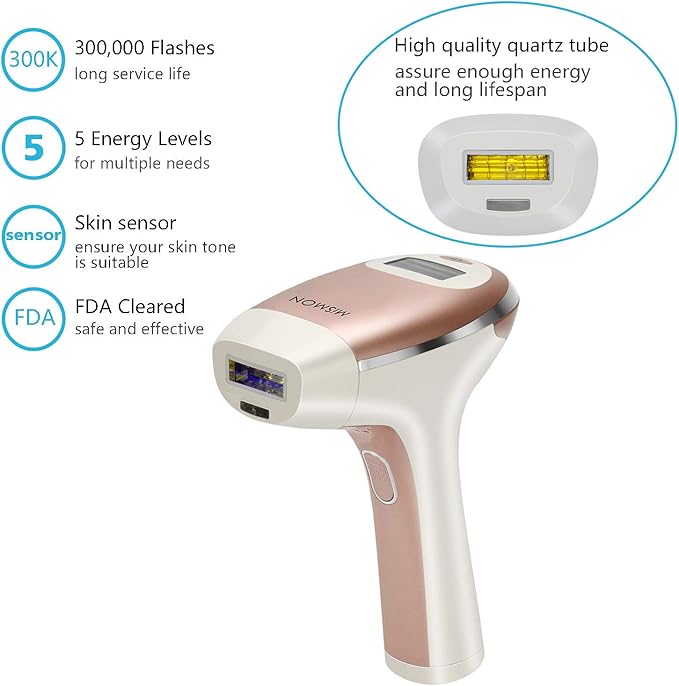 IPL Hair Removal for Women MiSMON Permanent Laser Hair Removal Device for Body Bikini Safe Home Use Professional Intense Pulsed Light Hair Removal System 300000 Flashes with Safe Skin Tone Sensor