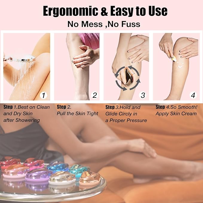 Crystal Hair EraserUpgraded Painless Crystal Hair RemoverEffective Nano Glass Hair Removal Device and Skin ExfoliationBody Epilator for Women and Men(Gold)