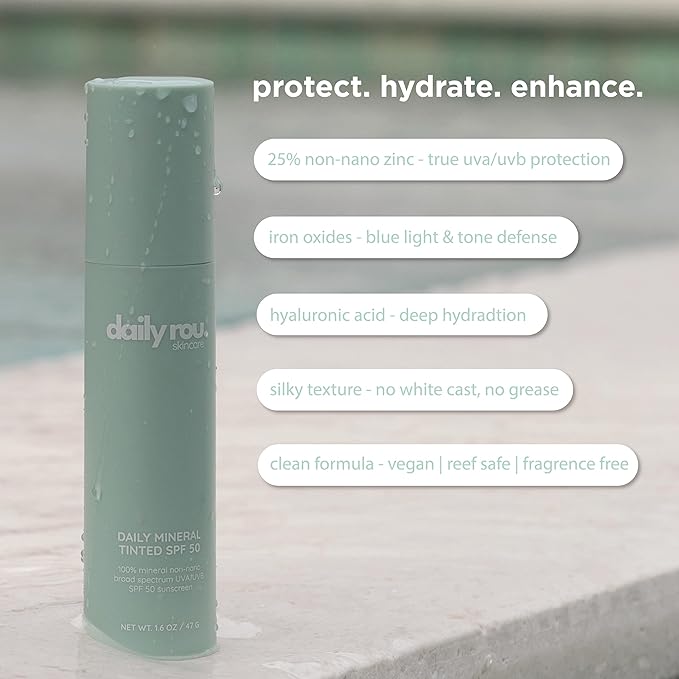 DailyRou Daily Mineral Skincare ? Hydrating &amp Brightening Face Sunscreen for Men &amp Women ? Lightweight Non-Greasy Formula for Healthy Smooth Glowing Skin (Sheer)