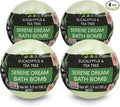 Nature's Beauty Eucalyptus &amp Tea Tree Bath Bomb Multi-Pack- Natural Hand Crafted Non-Staining Luxury Fizzy Spa Bomb Sooth + Restore Skin Made w/Coconut Oil &amp Witch Hazel 5.5oz (4 Pack)