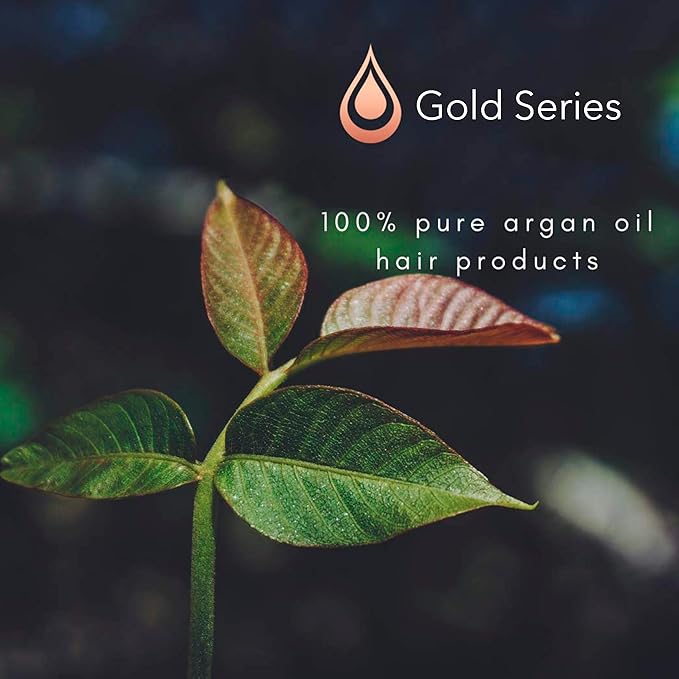 Gold Series Leave-In Hair Mask ? Argan Oil Hair Mask Enriched with Keratin ? Nourishing and Gently Detangling Leave In Conditioner Spray For Curly Frizzy or Damaged Hair 8.4 Fl.oz